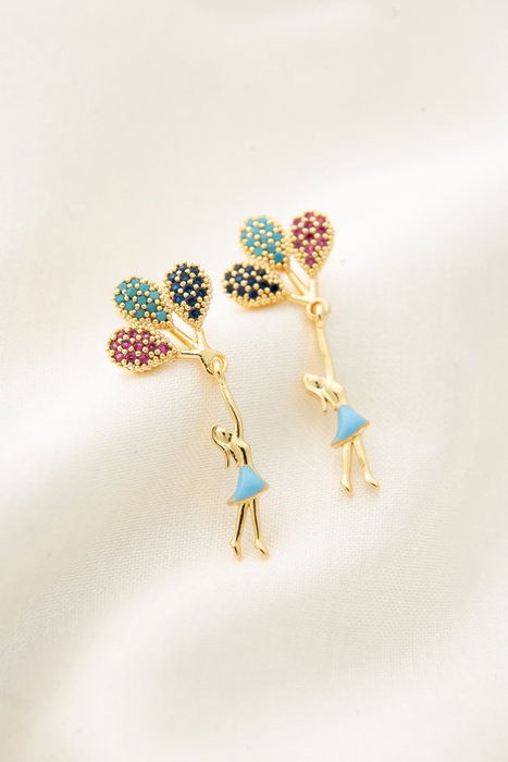 Heliophilia Silver Pendientes de Metal con Circonita Oro CKP9351
